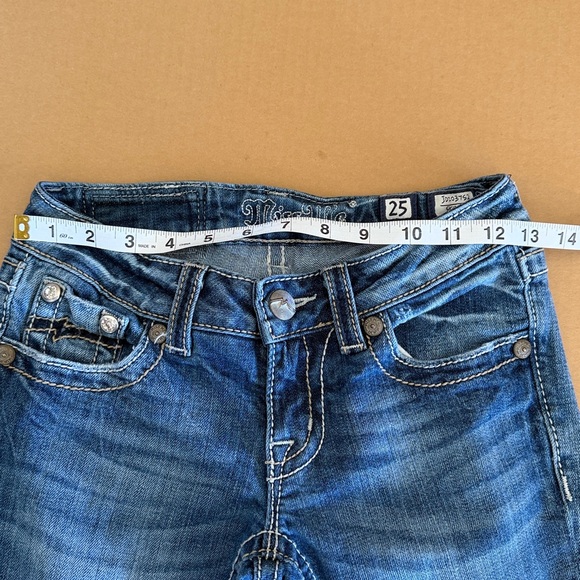 MISS ME Y2K Mid Rise Skinny Jeans Style JD103752 size 25 - Picture 3 of 9